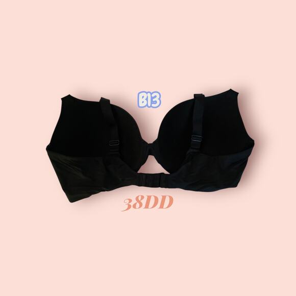 Victoria's Secret T-shirt Push-up Full Coverage Logo Strap Bra Black 38DD * B13 - Picture 2 of 4